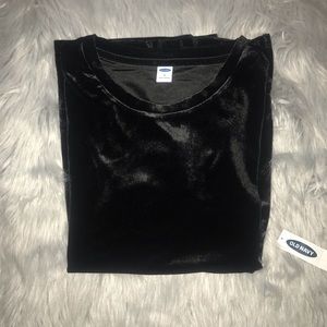 Old Navy Black Velvet Relaxed Tee